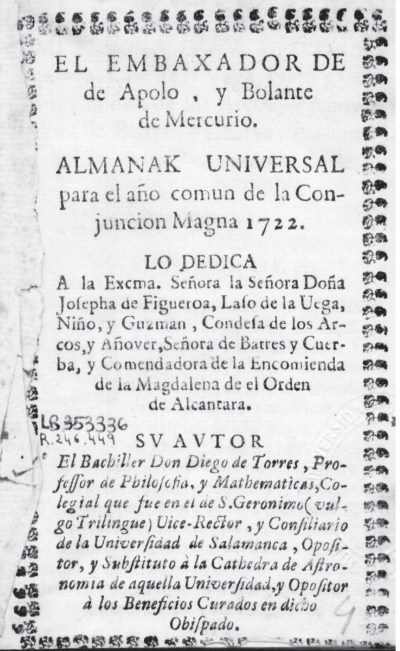 Almanaque de Torres para 1722